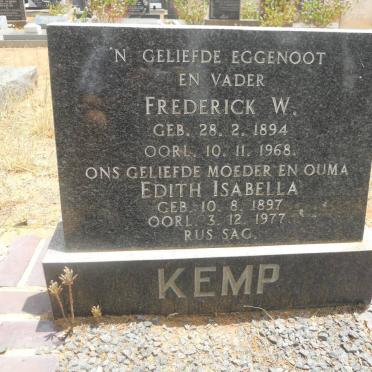 KEMP Frederick W. 1894-1968 &amp; Edith Isabella 1897-1977