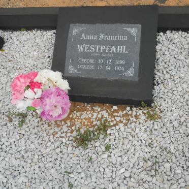 WESTPFAHL Anna Francina 1899-1934