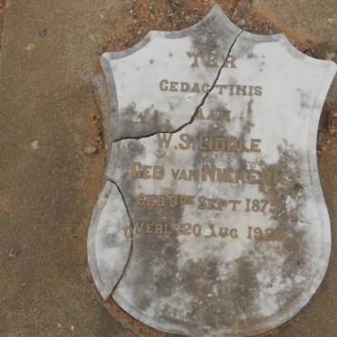 LIDDLE W.S. nee VAN NIEKERK 1875-1926