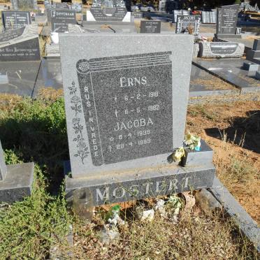 MOSTERT Erns 1918-1982 &amp; Jacoba 1939-1999