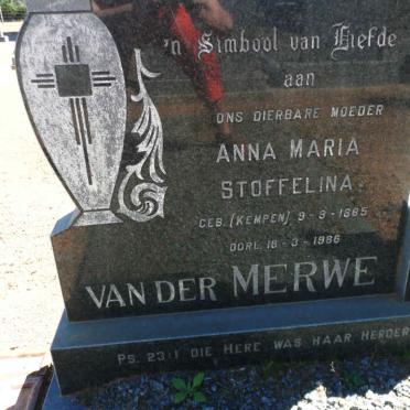 MERWE Anna Maria Stoffelina, van der nee KEMPEN 1885-19?6
