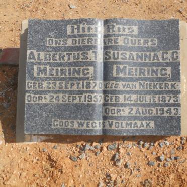 MEIRING Albertus T. 1870-1957 &amp; Susanna G.G. VAN NIEKERK 1873-1943