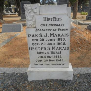 MARAIS Izak S.J. 1883-1945 &amp; Hester S. V.D. BERG 1882-1949
