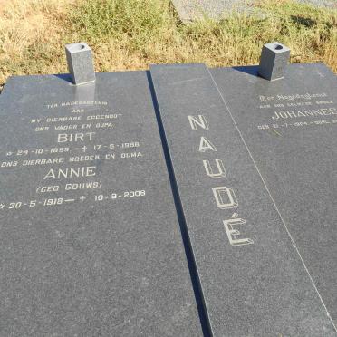 NAUDÉ Birt 1899-1996 &amp; Annie GOUWS 1918-2008 :: NAUDÉ Johannes 1904-1984