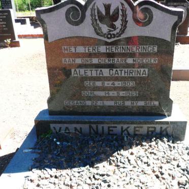 NIEKERK Aletta Cathrina, van 1903-1969