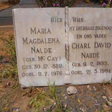 NAUDE Charl David 1885-1961 &amp; Maria Magdalena McCAY 1889-1976