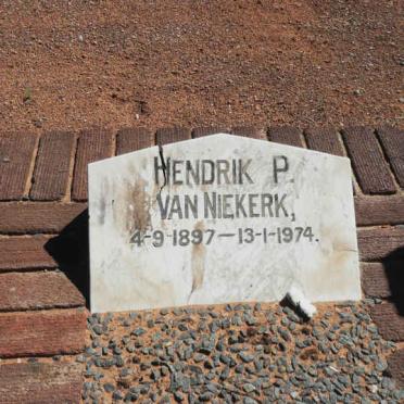 NIEKERK Hendrik P., van 1897-1974