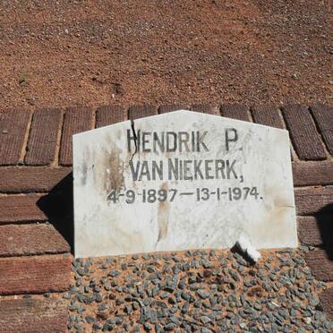 NIEKERK Hendrik P., van 1897-1974