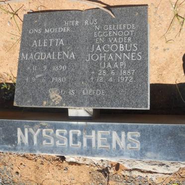 NYSSCHENS Jacobus Johannes 1887-1972 &amp; Aletta Magdalena 1890-1980