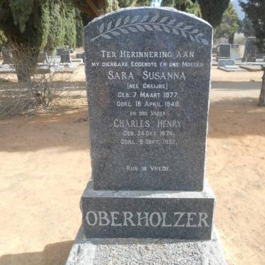 OBERHOLZER Charles Henry 1874-1952 &amp; Sara Susanna GREIJBE 1877-1948