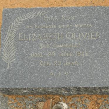 OLIVIER Elizabeth nee CAMPBELL -1925