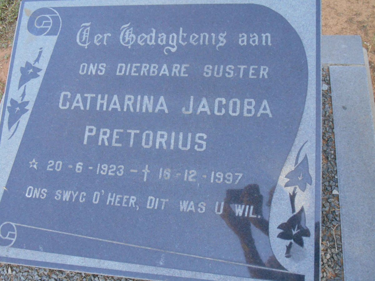 PRETORIUS Catharina Jacoba 1923-1997