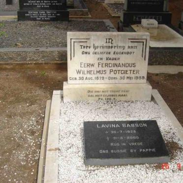 POTGIETER Ferdinandus Wilhelmus 1879-1959 :: BASSON Lavina 1928-2000