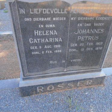 ROSSER Johannes Petrus 1903-1970 &amp; Helena Catharina 1910-1998