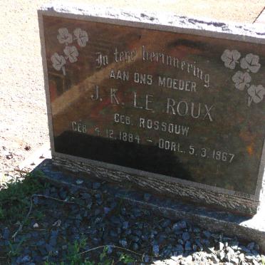 ROUX J.K., le nee ROSSOUW 1884-1967