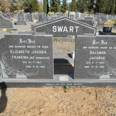 SWART Saloman Jacobus 1904-1980 &amp; Elizabeth Jacoba Francina VERMEULEN 1917-1983