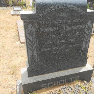 SCHOLTZ Hendrina Magdalena Francina nee SMIT -1909-1952
