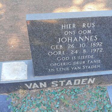 STADEN Johannes, van 1892-1972