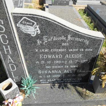 SCHADLE Edward Alcide 1915-1993 &amp; Susanna Aletta BOTHA 1925-2009