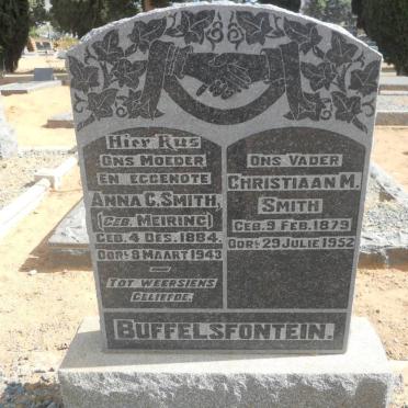 SMITH Christiaan M. 1879-1952 &amp; Anna C. MEIRING 1884-1943