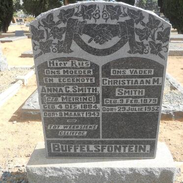 SMITH Christiaan M. 1879-1952 &amp; Anna C. MEIRING 1884-1943