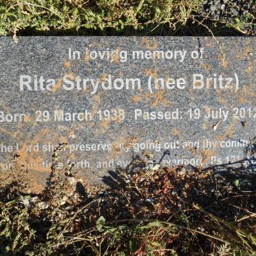 STRYDOM Marius 1938-1998 &amp; Rita BRITZ 1938-2012