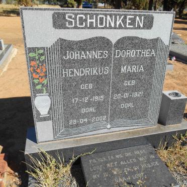 SCHONKEN Johannes Hendrikus 1915-2002 &amp; Dorothea Maria 1921-
