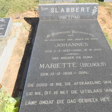 SLABBERT Johannes 1937-2001 &amp; Mariette BEUKES 1936-