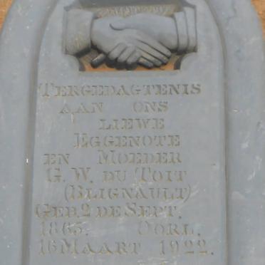 TOIT G.W., du nee BLIGNAULT 1865-1922