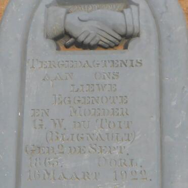TOIT G.W., du nee BLIGNAULT 1865-1922