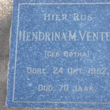 VENTER Hendrina M. nee BOTHA -1952 