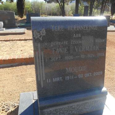 VERMAAK Fanie 1906-1965 &amp; Moedie 1911-2009