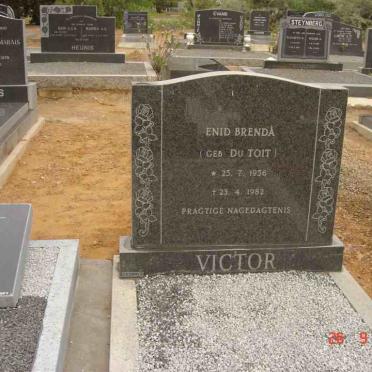VICTOR Enid Brenda nee  DU TOIT 1956-1982