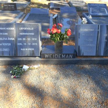 WEIDEMAN Jacob Gerhardus 1914-1989 &amp; Magdalena Anna VENTER 1919-2015