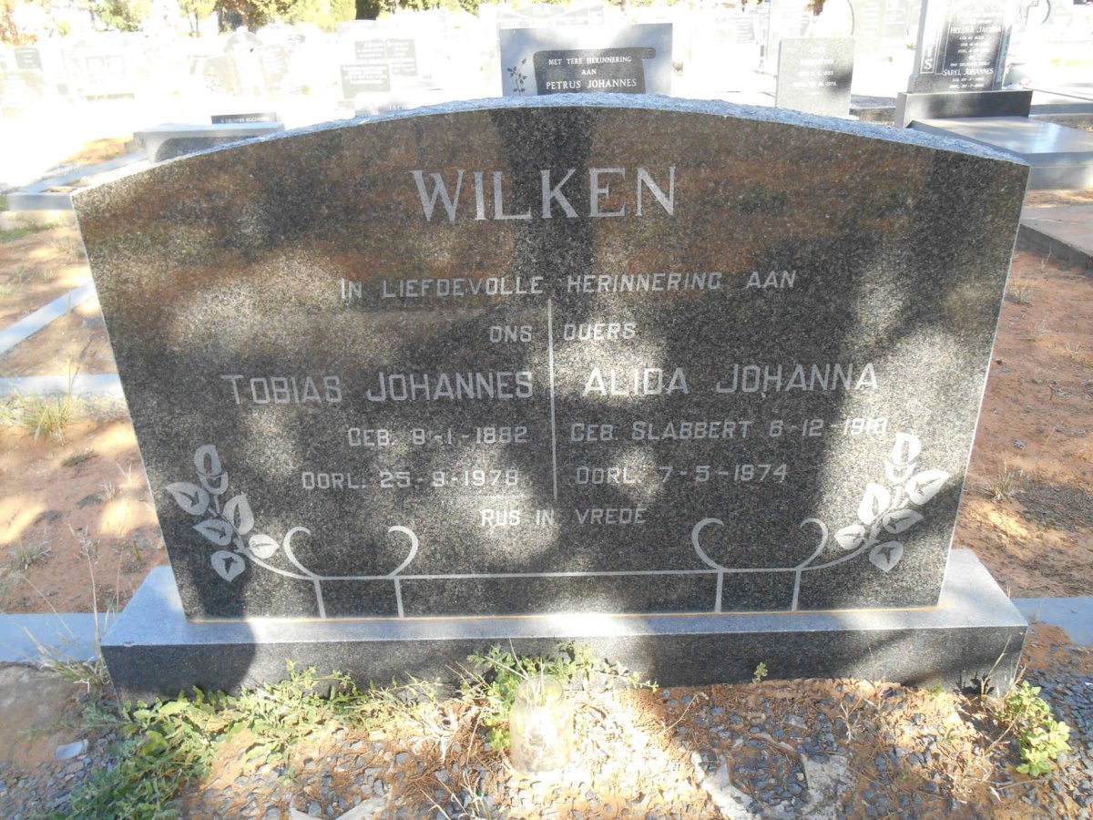 WILKEN Tobias Johannes 1882-1978 &amp; Alida Johanna SLABBERT 1910-1974