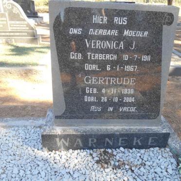 WARNEKE Veronica J. nee TERBERGH 1900-1967 :: WARNEKE Gertrude 1930-2004