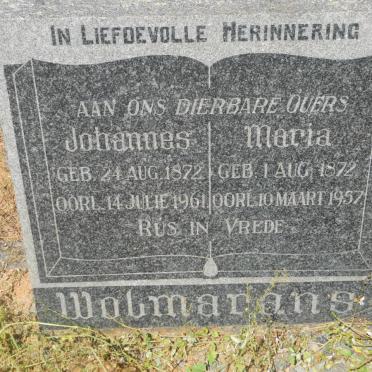 WOLMARANS Johannes 1872-1961 &amp; Maria 1872-1957
