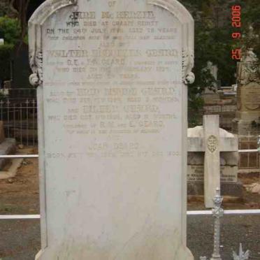 GEARD Walter Ebenezer -1898 :: GEARD Enid Maude 1894-1894 :: GEARD Eileen 1896-1896 :: GEARD Joan 1899-1900