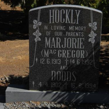 HOCKLY Dodds 1902-1994 &amp; Marjorie MacGREGOR 1913-1992