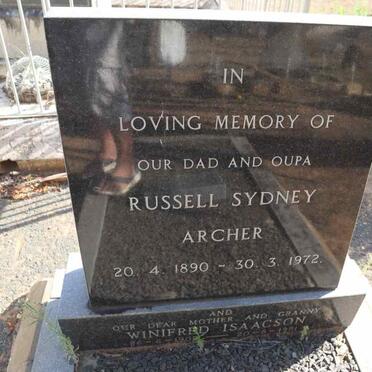 ARCHER Russell Sydney 1890-1972 :: ISAACSON Winifred 1902-1981_1
