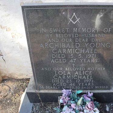 CARMICHAEL Archibald Young -1971 & Lola Alice -1971