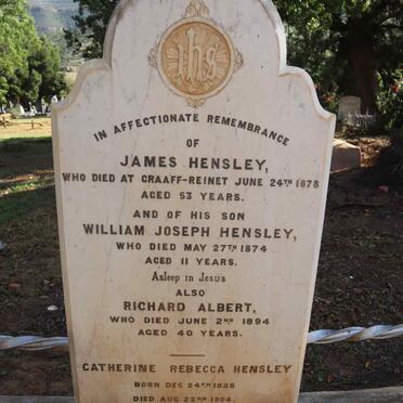 HENSLEY James -1878 & Catherine Rebecca 1828-1904 :: HENSLEY Richard Albert -1894 :: HENSLEY William Joseph -1874