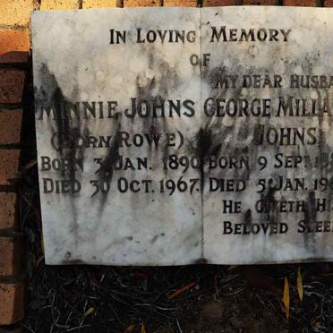 JOHNS George Millard 1883-1965 & Minnie ROWE 1890-1967