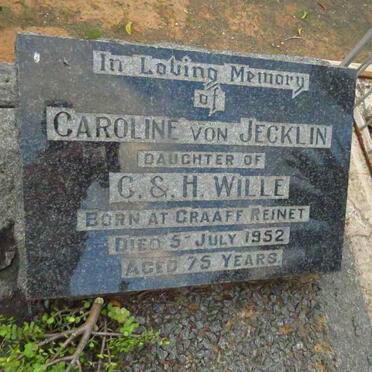 JECKLIN Caroline, von -1952