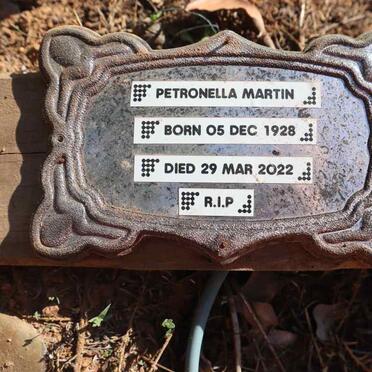 MARTIN Petronella 1928-2022