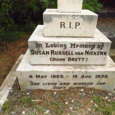 NIEKERK Susan Russell, van nee BRETT 1869-1939