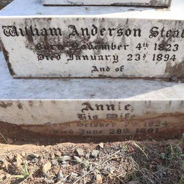 STEABLER William Anderson 1823-1894 & Annie 1824-1881