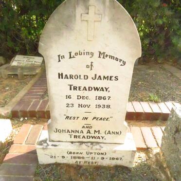 TREADWAY Harold James 1867-1938 & Johanna A.M. UPTON 1886-1967
