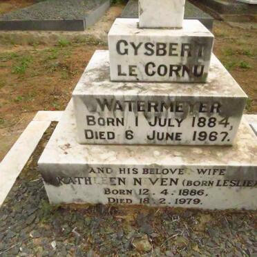 WATERMEYER Gysbert Le Cornu 1884-1967 & Kathleen Niven LESLIE 1886-1979