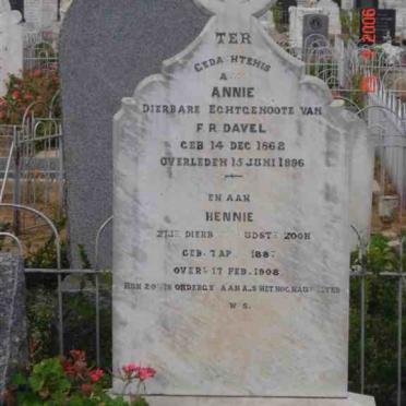 DAVEL Annie 1862-1896 :: DAVEL Hennie 1887-1908